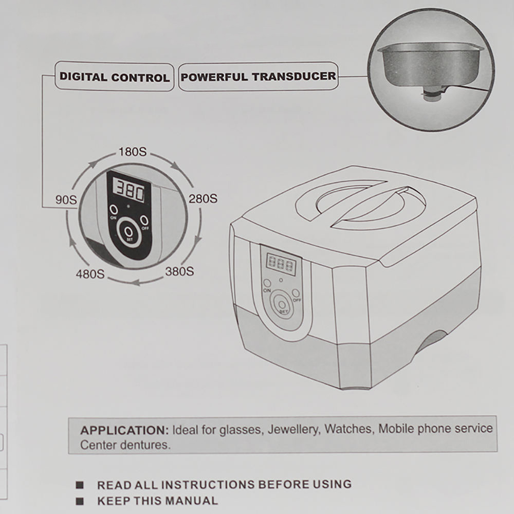 JeKen&reg; 1.375L Digital Ultrasonic Cleaner CD-4800
